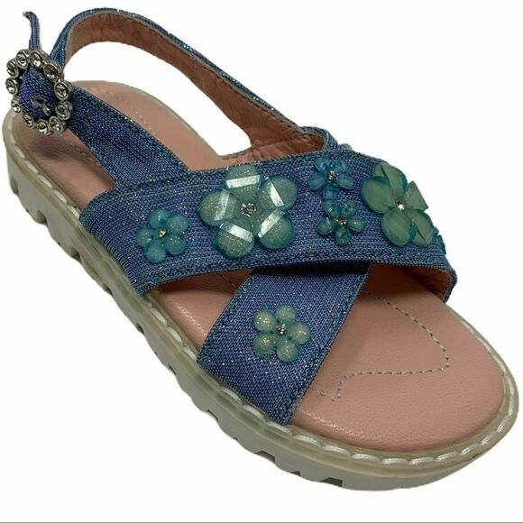 Mi Mi Sol cross strap with flower embellishment size 26 / 9.5 US - Picture 1 of 8